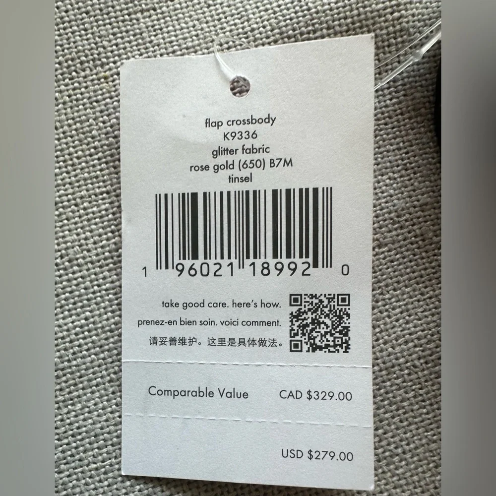 Kate Spade Tinsel Flap Rose Gold Crossbody Purse - Picture 7 of 11